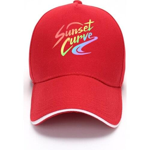 Sunset Curve printed Sports outdoor peaked cap baseball cap fisherman hat sunshade breathable striped elastic women/mens cap