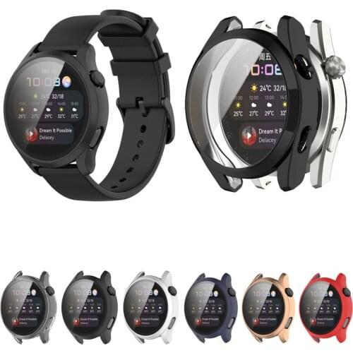 Hard Edge Shell Full Glass Screen Protector Case Frame For Huawei Watch 3/3 Pro 48/46mm Smartwatch 3pro Protective Bumper Cover