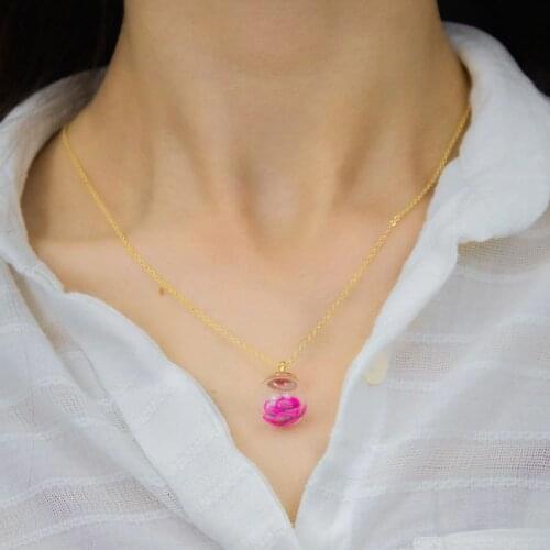 Fanus Minimal Radish Fruit Necklace Transparent Glass Gold Chains Choker Necklace For Women Fashion Jewelry Accessories