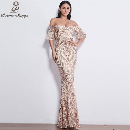 Poems Songs New Style elegant Evening dresses long vestido de festa longo prom dress robe de soiree evening gowns for women