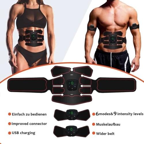 LCD Muscle Stimulator Toner EMS Hip Abdominal Trainer Vibration Slimming Belt Body Massage Workout Machine USB Rechargeable