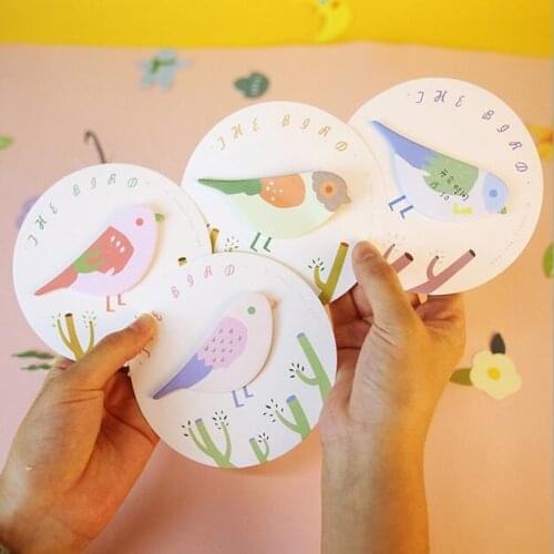 1packs/lot Fresh Bird design mini convenient Memo Sticky Pad Notes students gift prize office school Stationery supplies