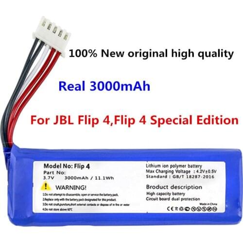 100% New Original Real 3000mAh Battery For JBL Flip 4, Flip 4 Special Edition Batteries High Quality