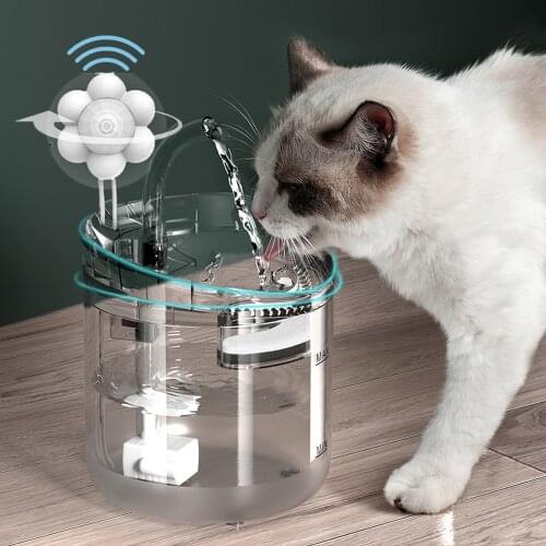 Cat Water Fountain Dog Water Dispenser 1.5L USB Super Quiet Automatic Pet Drinking Fountain Tilted Neck Care Pet Water Bowl