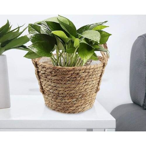 3pcs SML Natural Rattan Flower Baskets Vintage Garden Supplies Durable For Outdoor Indoor With Plastic Lining High Quality Pots