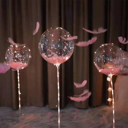 5 pieces/batch 18 24 36 inch DIY wedding birthday party decoration Bobo balloon feather transparent PVC balloon