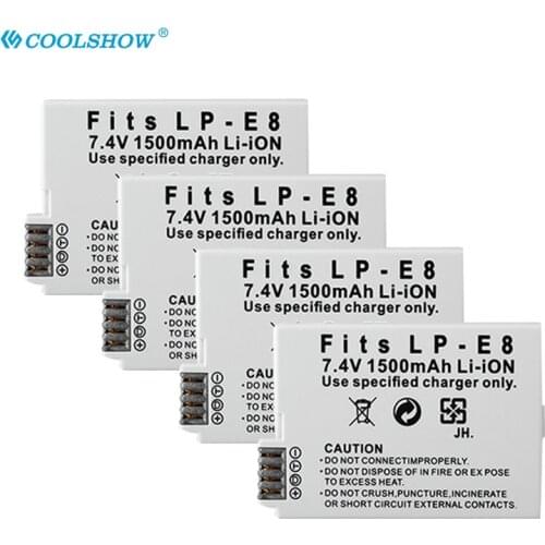 Camera Battery LP-E8 LP E8 LPE8 for Canon EOS X4 X5 X6i X7i T2i T4i T5i T3i Rebel EOS 550D 600D 650D 700D 1500mAh Batteries