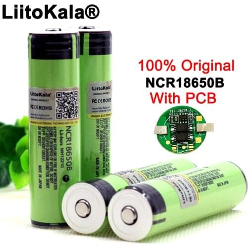 2020 Liitokala Protected Original Rechargeable battery 18650 NCR18650B 3400mah with PCB 3.7V For Flashlight batteries