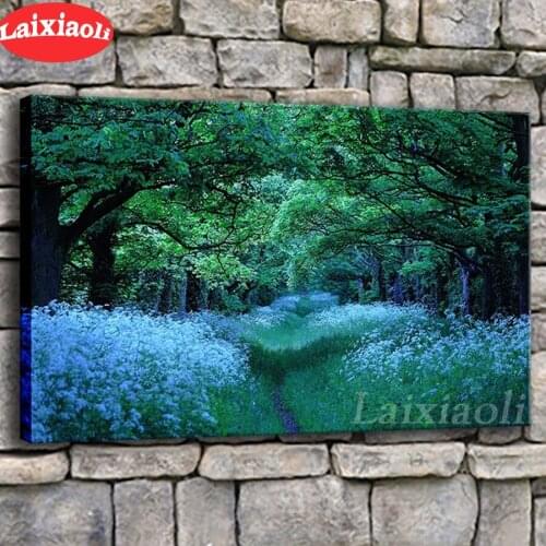 Full square round drill set diy diamond painting Mystical Forest Tree 5d diamond mazayka embroidery natural landscape room decor