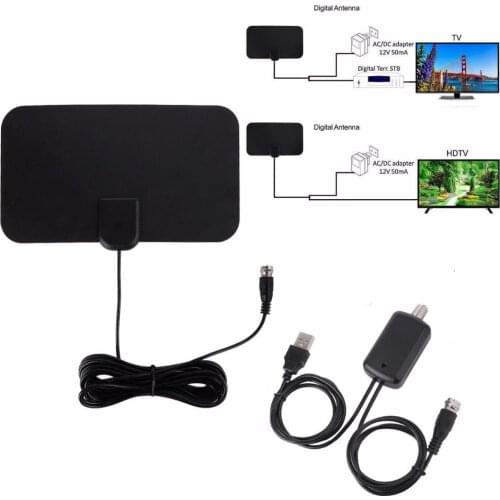 TV Signal Antenna HDTV Indoor TV Antenna 50 Miles Range 25 DBI With Amplifier Digital Indoor TV Antenna Support 1080P