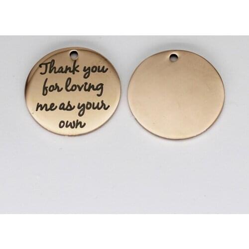 Thank you Charm ,25mm stainless steel Alphabet Charms Dijes ,message bedels alphbet 20pcs