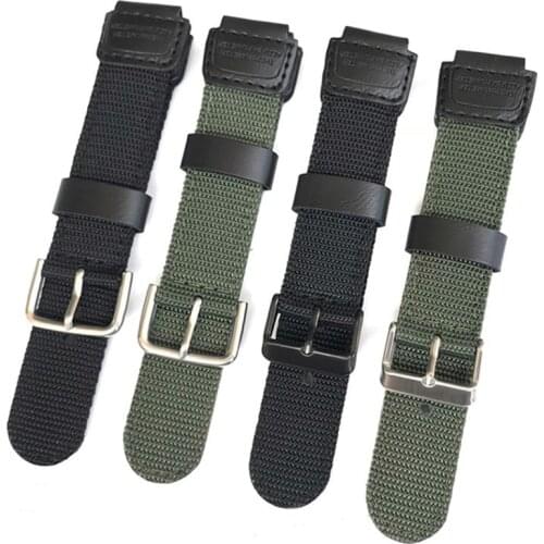 For Casio SGW-300H 400H 500H MRW-200H AE-1000W AE-1300/1200 W-S200H W-800H W-216H W-735H AEQ-110W Leather Nylon Watch Strap 18mm