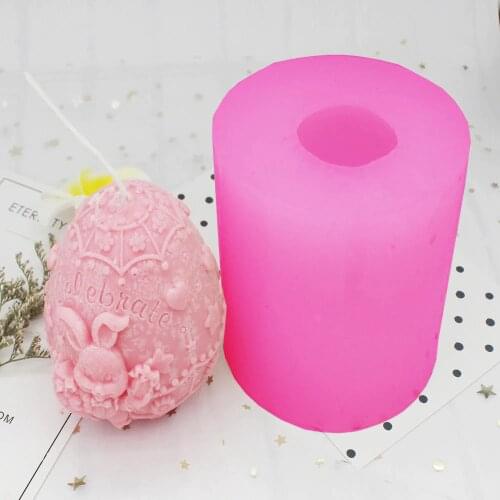 Easter Egg Rabbit Pattern Candle Mold Aroma Plaster Crafts Mould Chocolate Candy Diy Decorating Candle Clay Craft