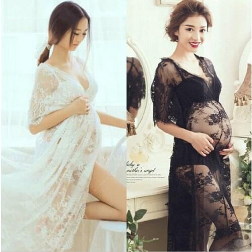 Maternity Photography Lace Dress Props Maxi Maternity Gown Fancy shooting photo summer pregnant dress