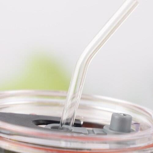 750ml Milk Graduated Cups Net Red Straws Glass Graduated Cups Breakfast Gift Cups Handy Drink Cups Outdoor Travel