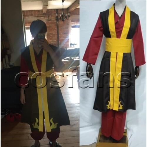 HOT! Avatar The Last Airbender Zuko Cosplay Costume Kings Prince Uniform Anime Aang Zuko Cosplay Shoes Wig For Halloween Party
