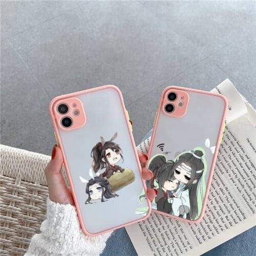 Mo Dao Zu Shi Phone Case For iPhone 12 11 Mini Pro XR XS Max 7 8 Plus X Matte transparent Pink Back Cover