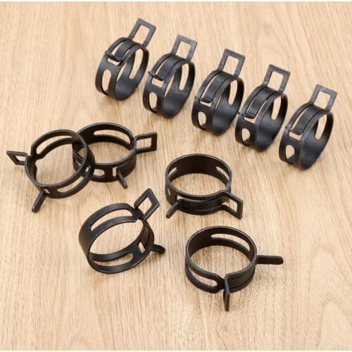 10Pcs 40mm 1.575" Spring Pipe Clips Action Fuel Hose Tube Line Warm Clamps Auto Fastener Clips For Audi Bmw Ford Honda Kia