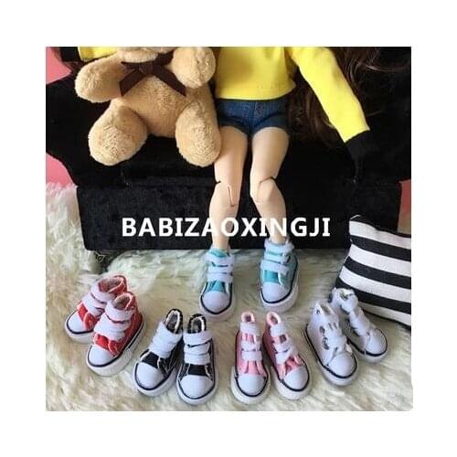 3.5cm Mini Doll Shoes For Blyth 1/6 doll azone Pullip Dal Canvas Shoes Sneakers Casual Shoes for 30cm doll