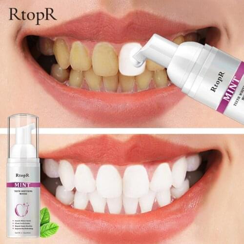 RtopR Teeth Cleansing Whitening Mousse Removes Stains Teeth Whitening Oral Hygiene Mousse Toothpaste Whitening and Stain TSLM2