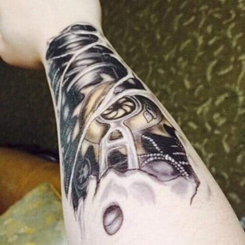 3D Mechanical Large Tattoo Sticker 19*12cm Arm Design Waterproof Temporary Tattoos for Boys Men