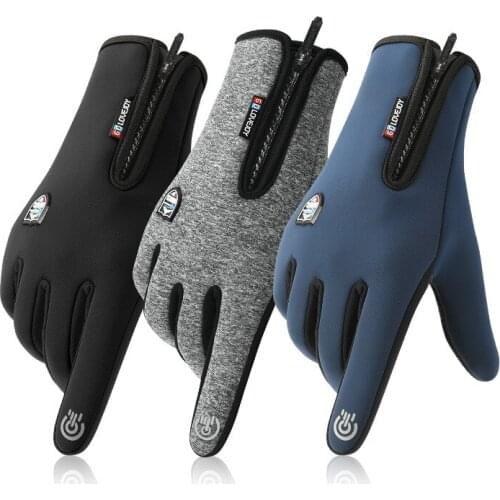 Outdoor Cycling Gloves Winter Mens Windproof and Waterproof Touch Screen Womens Full-finger Sports Warm Fleece Ski
