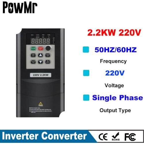 PowMr VFD 2.2KW Frequency Inverter 1PH 220V Output Frequency Converter Variable Frequency Drive Astro 2.2G-S2 Inversor New
