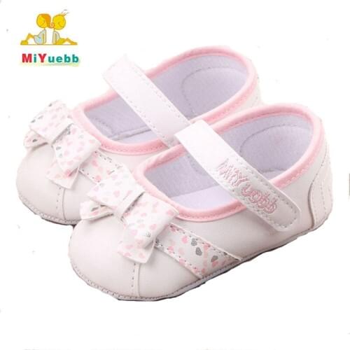 Baby girl princess spotted shoes Spring and Autumn Toddler shoes flowers bow pattern First walk Shoes 2xz5