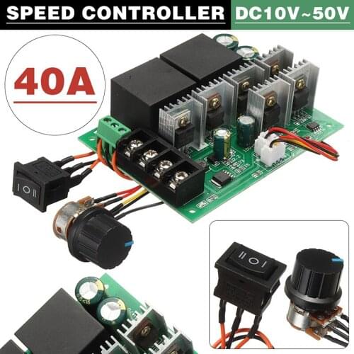 DC 10V-50V 12/24/36/48V 60A PWM Brush Motor Speed Controller CW CCW Reversible Switch Electric Speed Regulator Mayitr