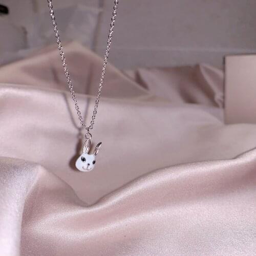 925 Silver Alice Rabbit Pendant Silver Necklace Suitable for Fashion Women Short Clavicle Chain Suitable for Women Gifts