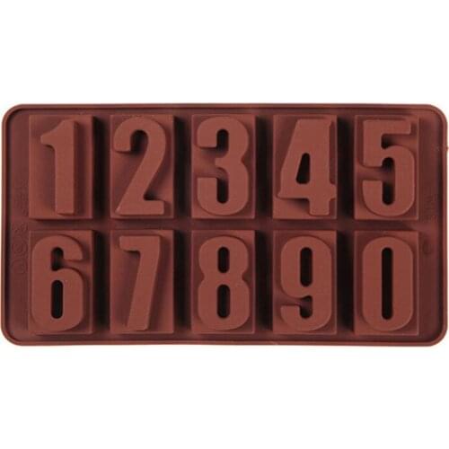 1PC Silicone Numbers Chocolate Mold Cookies Cold 3D Digital Shape Fondant Cake Baking Jelly Candy Pastry DIY Decorating Tools
