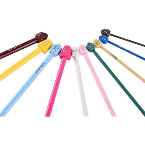 10 Pair/set 36cm Long Crochet Needle ABS Colorful Single Head Brazil Sew Needles DIY Knitting Needle Tools