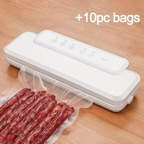 Electric Vacuum Sealer Strong Suction Vacuum Food Sealers Dry/Wet General Vacuum Packaging Machine with 10pcs Food Saver Bags
