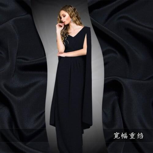 High-grade solid color heavy silk crepe de chine fabric 32mm evergreen dress shirt silk fabric wholesale silk cloth