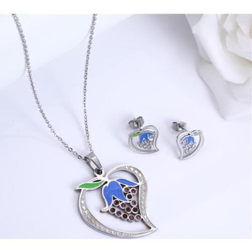 XUANHUA Stainless Steel Jewelry Sets Heart Fish Necklace Earrings Set Of Earrings For Women Fashion Jewelry Gifts For Girls