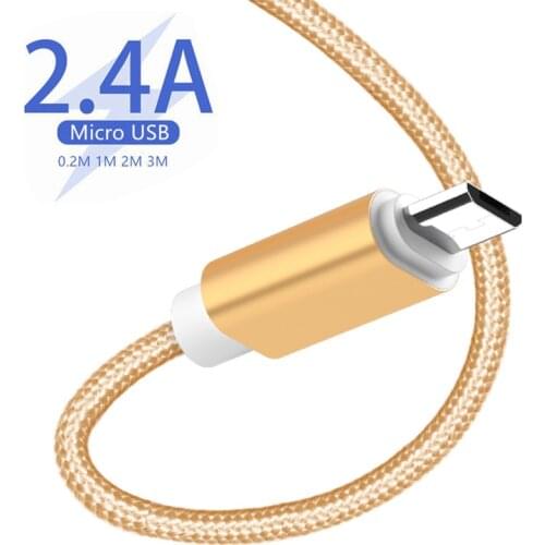 Micro USB Phone Charger Cable For Redmi 5 5A 6 Pro 6A 7 7A GO Note 4 4X 5 5A 6 7 Pro Fast Charging 2.4A Micro USB Phone Cable