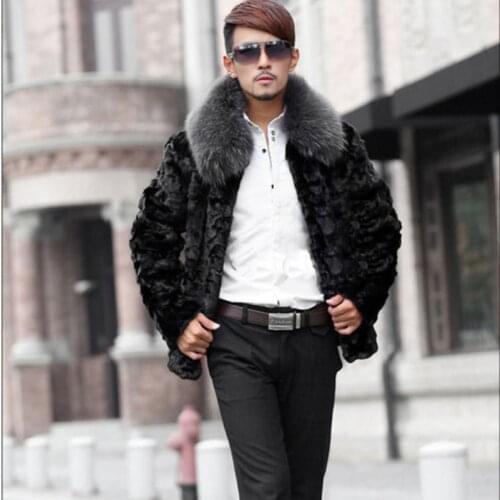 Winter Faux Fur coat 2019 New Cool Men warm Coat Fashion Black high-end Rabbit fur coat imitation Fur men plus size S/4XL