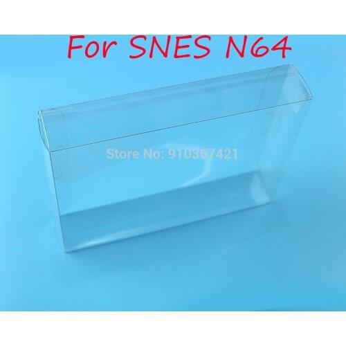 1PC for SNES For N64 Clear Game box Protector Case CIB games plastic PET transparent Protector case for Nintend game boxes