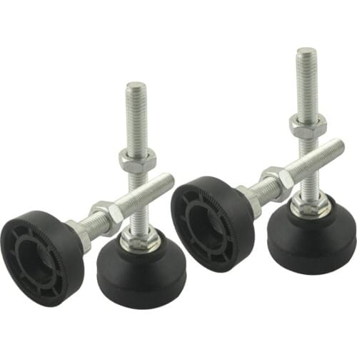 4pcs M12x80mm Adjustable Foot Cups Reinforced Nylon Base 50mm Diameter Articulated Feet M12 Thread Leveling Foot