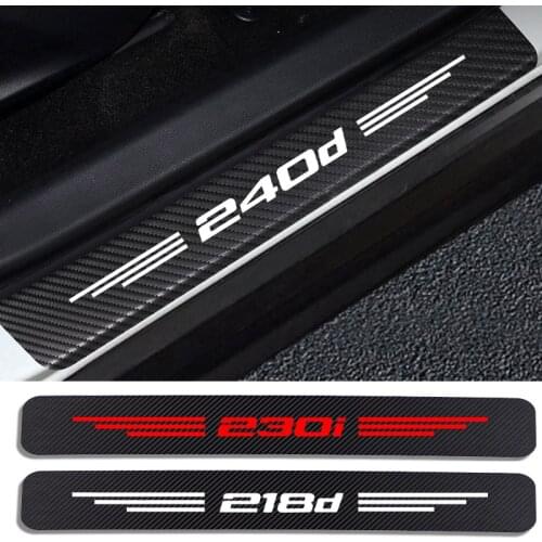 4PC Car Door Sill Anti kick Stickers Scuff Anti Scratch Carbon Fiber Auto Door Sticker For BMW 218d 220d 225d 230i 230d 240d