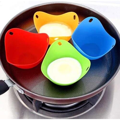 4pcs Silicone Egg Poacher Poach Pods Cooker Boiler Egg Mold Bowl Rings Non-stick Pancake Egg Mold Kitchen Cooking Accessories