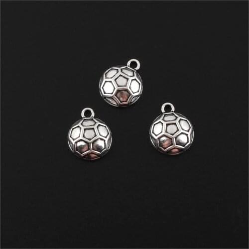 40Pcs Silver Color Sports Style Basketball Charms Athlete Pendant Bracelets Necklaces DIY Metal Jewelry Making 15X 12mm A3097