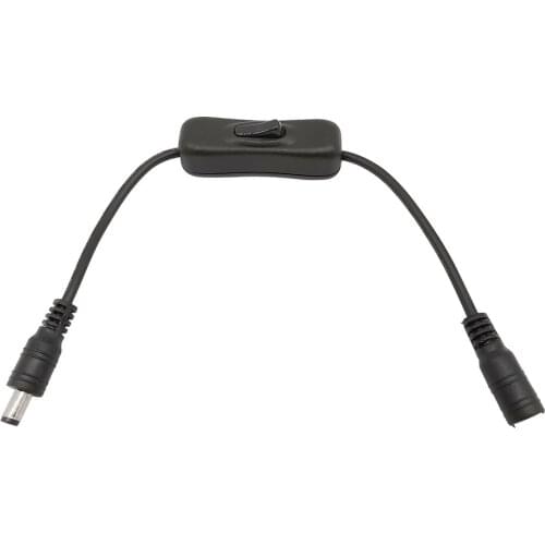 5Pcs Light Switch DC 12V 5.5 x 2.1mm Male Plug to Female Jack Power Cable ON OFF Inline 304 Switch Connector for LED Strip Light