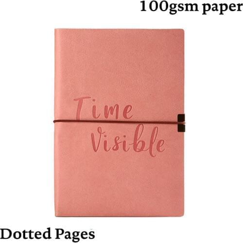 A5 Cute Dotted Journal Elastic Band Soft Cover Bullet Notebook Travel Planner Diary