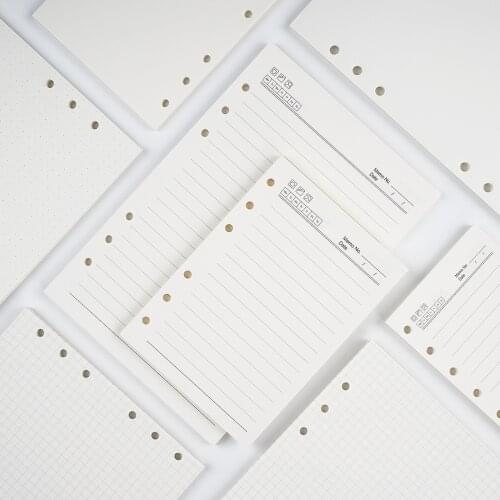 A7/A6/A5 Dot Blank Grid Line Kraft Paper Six-hole Loose-leaf Inner Paper Journal Notebook Kawaii Notepad School Stationery
