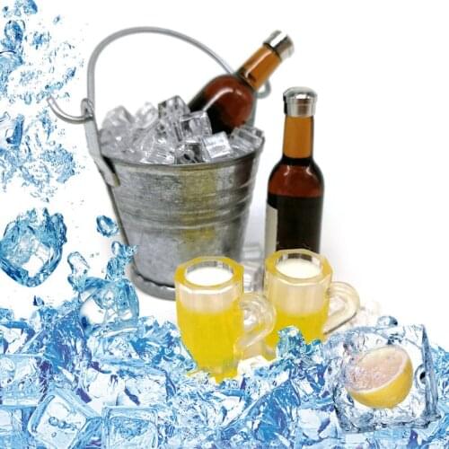 1:6 Dollhouse Accessories DIY Miniature Mini Simulation Ice Barrel Beer Wine Bottle Kitchen Pretend Play Toy N58A