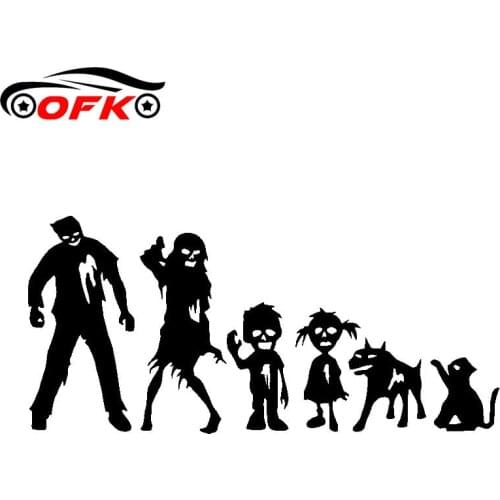 Car Stickers Decor Motorcycle Decals ZOMBIE Stick Figure Family Funny Decorative Accessories Creative Sunscreen PVC.20cm*9cm