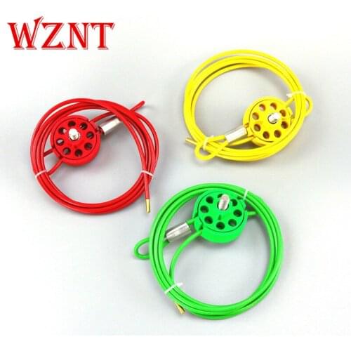Free shipping Wheel Type LOTO Safety cable lockout insulated cable lock Safety cable lock