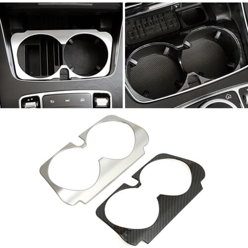 For Mercedes Benz C E GLC Class W213 W205 X253 Interior Central Console Part Modify Water Cup Holder Frame Molding Cover Trim