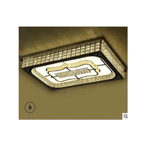 Living room bedroom lamp rectangular led ceiling lamp Europe and America luxury exquisite HD crystal lamp intelligent stepless d